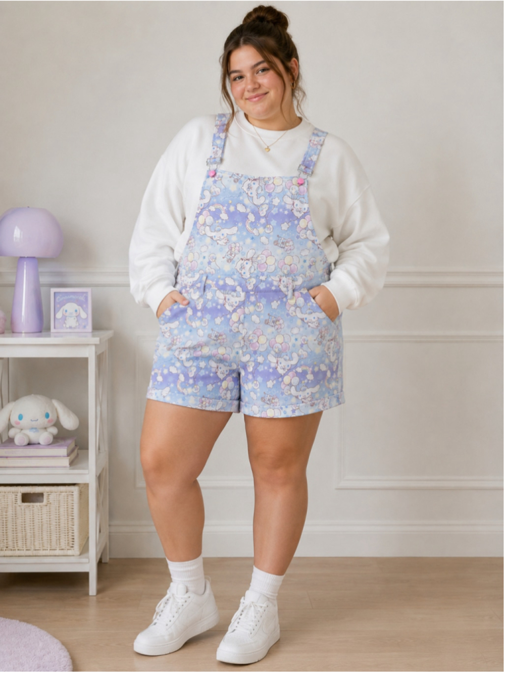 Sanrio Hot Topic Cinnamoroll Overalls Plus Size XL Blue Purple